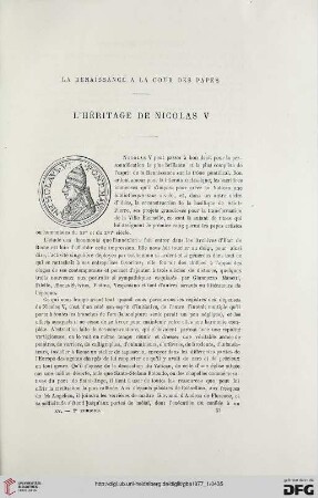 2. Pér. 15.1877: La Renaissance a la cour des papes : l'héritage de Nicolas V