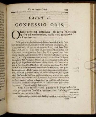 Caput V. Confessio Oris.