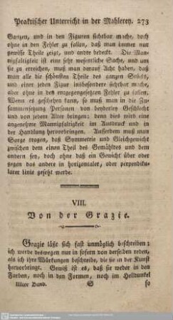 VIII. Von der Grazie.