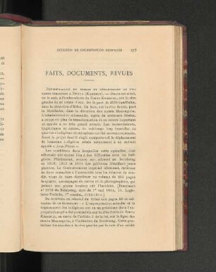 Faits, Documents, Revues.