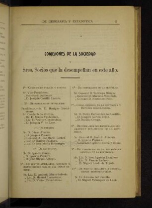 Comisiones de la sociedad y Sres. Socios que la desempeñan en este año.