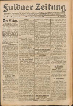 Ausgabe vom Dienstag, den 08. Dezember 1914.