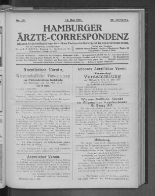 Altonaer Aerztlicher Verein.