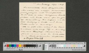 Briefkarte an Werner von Melle