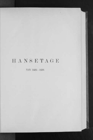 Hansetage von 1426-1430.
