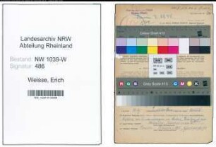 Entnazifizierung Erich Weisse , geb. 10.02.1910 (Kriminalassistent)
