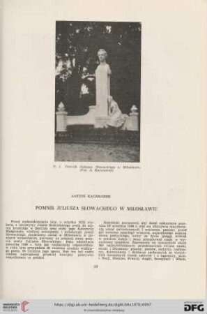 Pomnik Juliusza Słowackiego w Miłosławiu