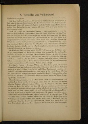 X. Versailles und Völkerbund