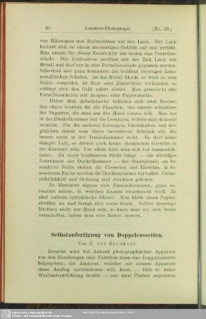 Selbstanfertigung von Doppelcassetten