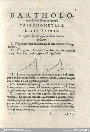 BARTHOLOmaei Pitisci Grunbergensis TRIGONOMETRIAE