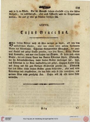 LXXVII. Cajus Gracchus
