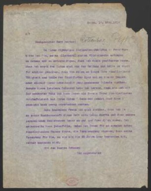 Brief an Ludwig Rottenberg : 16.03.1918