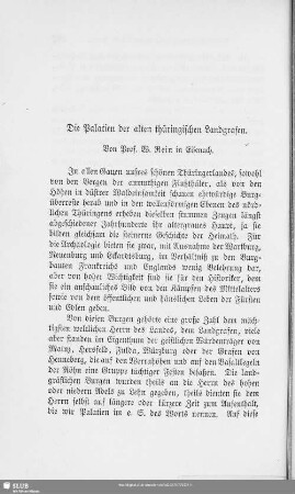Die Palatien der alten thüringischen Landgrafen