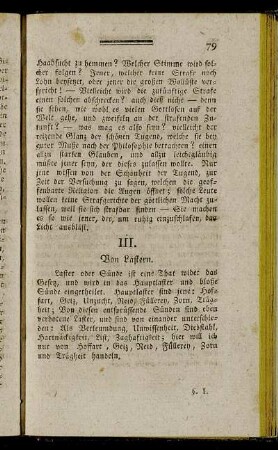 III. [Zahl]. Von Lastern.