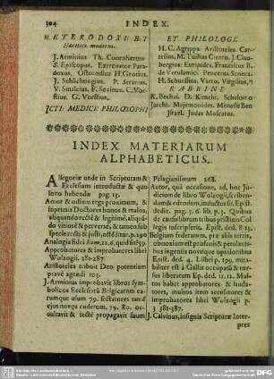 Index Materiarum Alphabeticus