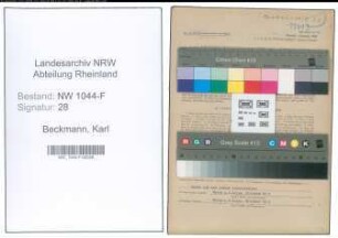 Entnazifizierung Karl Beckmann , geb. 15.12.1916 (Kaufmann)