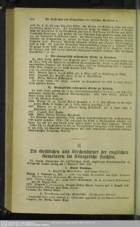 H. Die Geistlichen und Kirchendiener der englischen Gemeinden im Königreiche Sachsen
