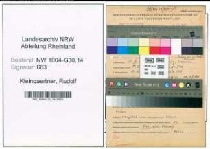 Entnazifizierung Rudolf Kleingaertner , geb. 29.04.1914 (Binnenschiffer)