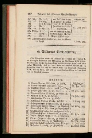6) Silbernes Verdienstkreuz.
