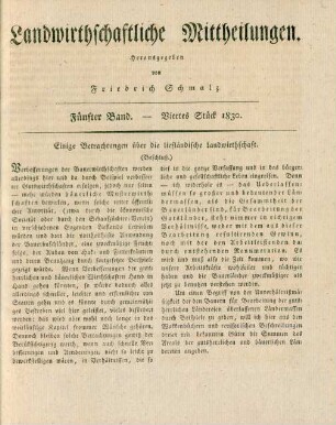 Fünfter Band. - Viertes Stück 1830.