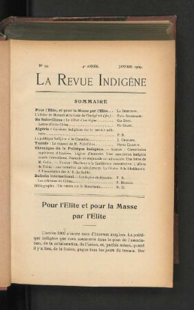 4e Année, Nr. 33. Janvier 1909.