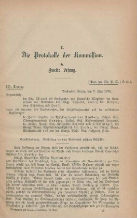 [C. Die Entwürfe in der Kommission des Reichstages]