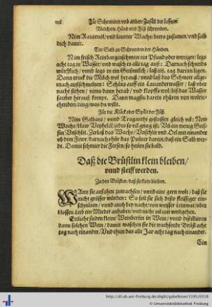 Daß die Brüstlin klein bleiben unnd steiff werden.