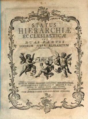 Status Hierarchiae ecclesiasticae, 1. (1780)