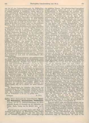 279-281 [Rezension] Kaftan, Theodor, Gemeinsame Weltanschauung, Ultramontanismus, Protestantismus. Vortrag