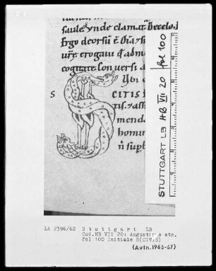 Augustinus etcetera, Sermones — Initiale S(CITIS), Folio 100recto