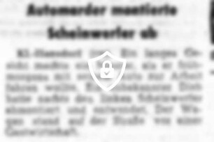 Automarder montierte Scheinwerfer ab