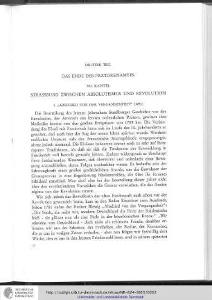 VII. Kapitel: Straßburg zwischen Absolutismus und Revolution
