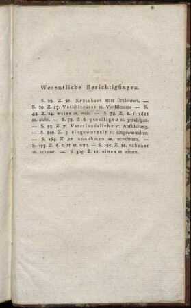 Wesentliche Berichtigungen.