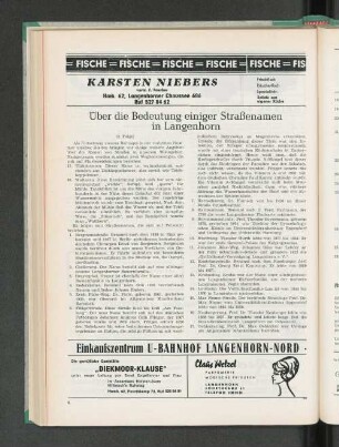 Über die Bedeutung einiger Straßennamen in Langenhorn
