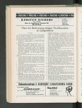 Über die Bedeutung einiger Straßennamen in Langenhorn