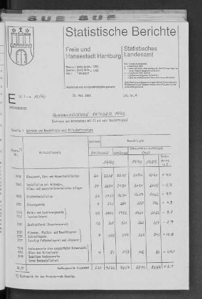 Ausbaugewerbe Oktober 1990 : Lfd. Nr. 6