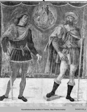 Fresko: Die heiligen Romanus und Rochus