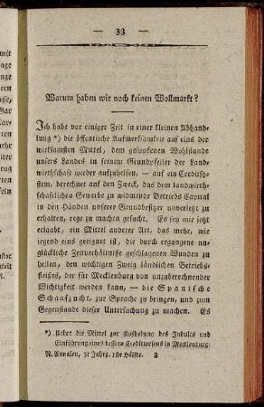 Warum haben wir noch keinen Wollmarkt?