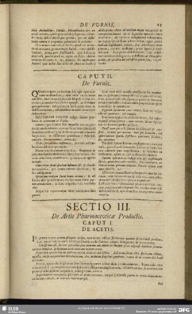Sectio III. De Artis Pharmaceuticae Productis