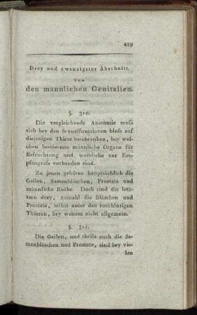 Drey und zwanzigster Abschnitt. Von den männlichen Genitalien