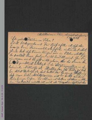 Postkarte von Ida Joedicke an Dorothee von Velsen