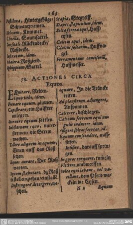 78. Actiones Circa Equos