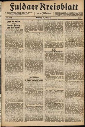 Ausgabe vom Samstag, den 18. Oktober 1924.