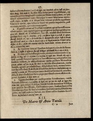 XII. De Matris & Aviae Tutela.