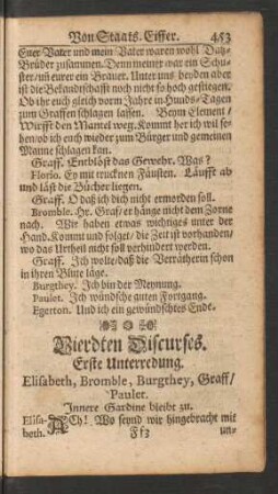Vierdten Discurses. Erste - Fünffte Unterredung.