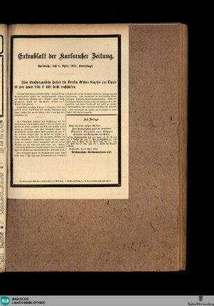 Karlsruher Zeitung, Extrablatt
