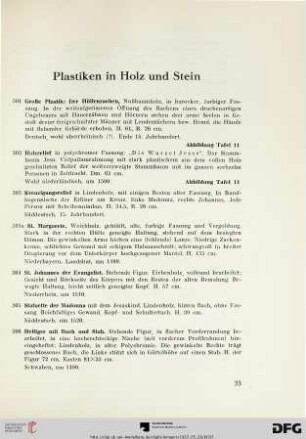 Plastiken in Holz und Stein (Nr. 301-330)