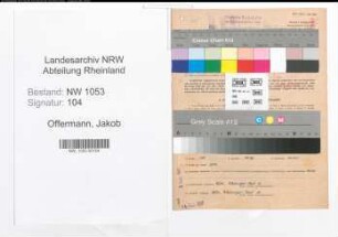 Entnazifizierung Jakob Offermann , geb. 09.05.1891 (Vermessungsinspektor)