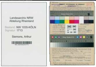 Entnazifizierung Arthur Siemons , geb. 12.03.1893 (Kaufmaennischer Angestellter)