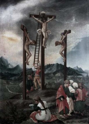Christus am Kreuz zwischen den Schächern